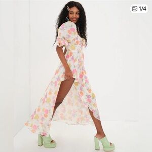 🔆 For Love & Lemons Floral Petal Midi Dress - Size Small